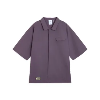 PUMA Classics Woven Shirt Unisex Charcoal Gray Purple