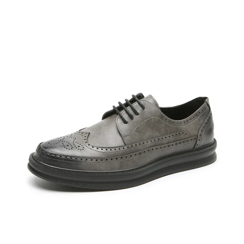 Eminu Dress Shoes Men Low Top Black/White/Dark Gray-8