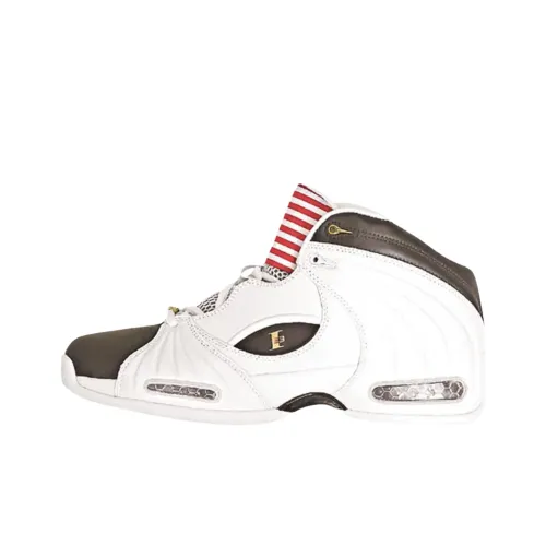 Reebok Question 2 Anti Slip Wear Resistant Mid Top Vintage Basketball Shoes Unisex White