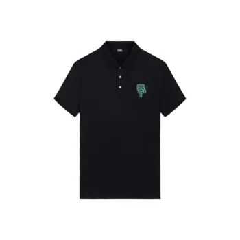 KARL LAGERFELD SS24 Polo Shirt Men's Black