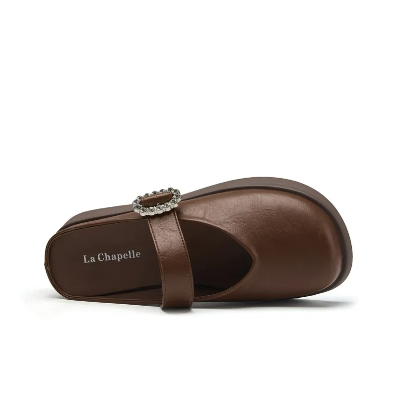 La Chapelle Rubber Sole Abrasion Resistant Closed Toe Slippers Women's-3