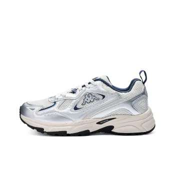 Kappa Pizza 30° Wing Anti Slip Wear Resistant Breathable Lightweight Low Top Chunky Sneakers Unisex Gray Silver