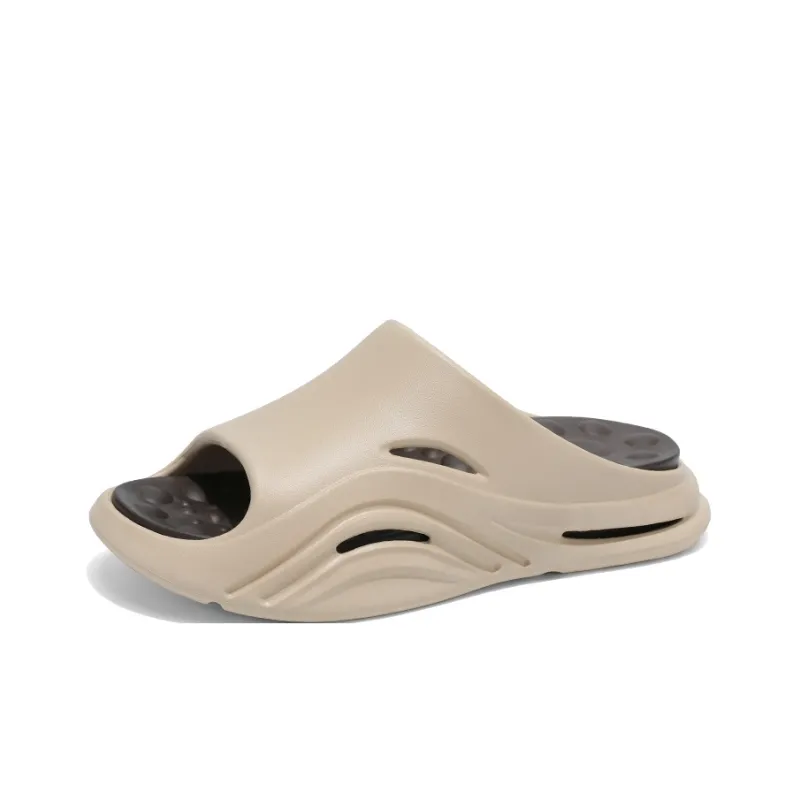 Gaius Durant Quiet Slip Resistant Cushioning Slide Slippers Men's Khaki Brown-1
