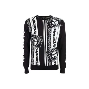 VERSACE Sweaters Men Black White