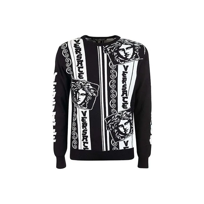 VERSACE Sweaters Men Black White-0