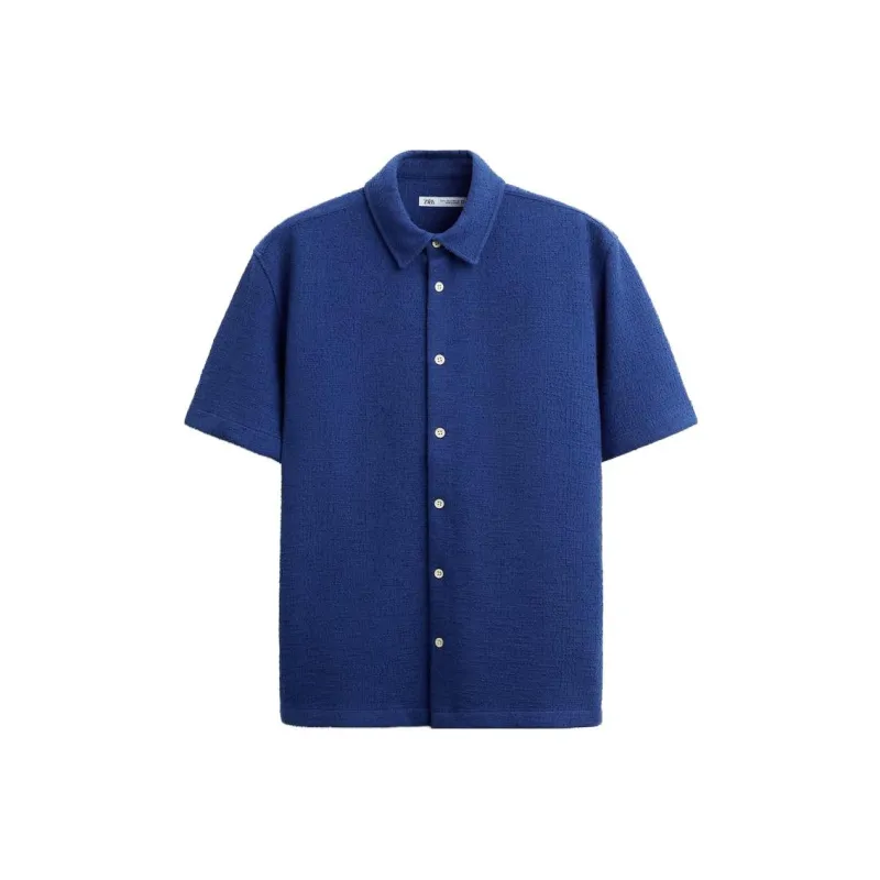 ZARA Shirts Men Dark Blue-0