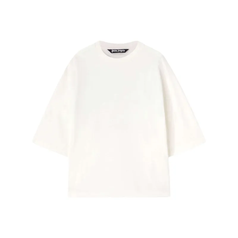 PALM ANGELS College Drop shoulder Cotton T shirt-0