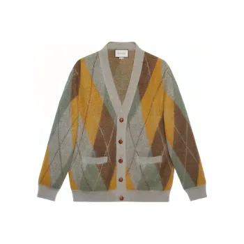 GUCCI Argyle Oversized Cardigan