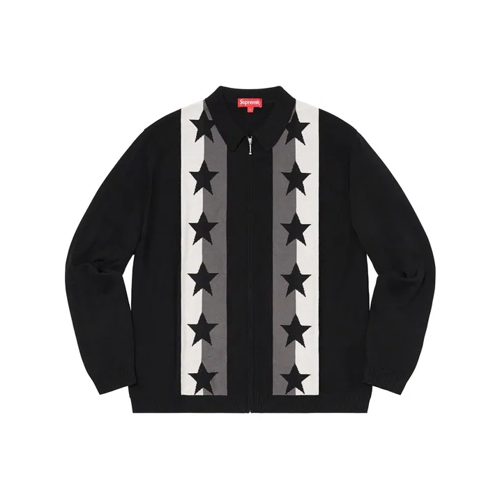 Supreme Stars Zip Up Sweater Polo-2