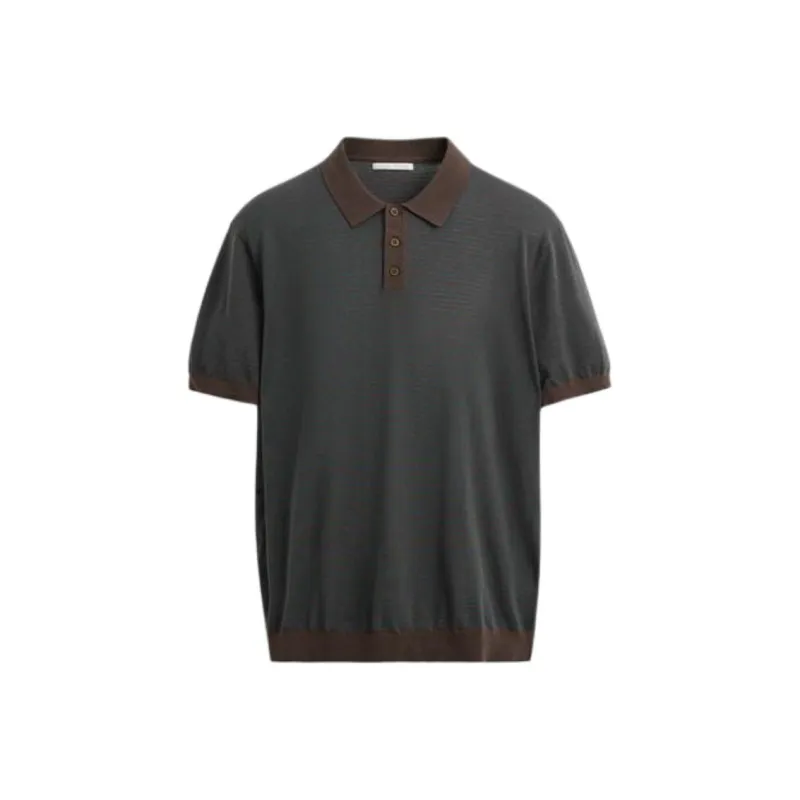 ZARA Polo Shirts Men Brown-0
