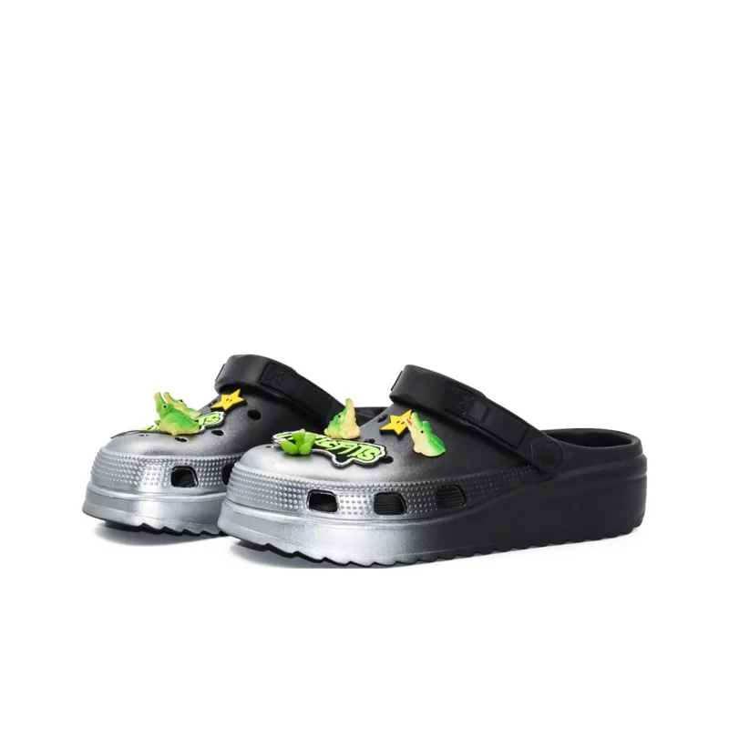 NANJIREN Clogs Unisex Black Silver Semi Spray-1