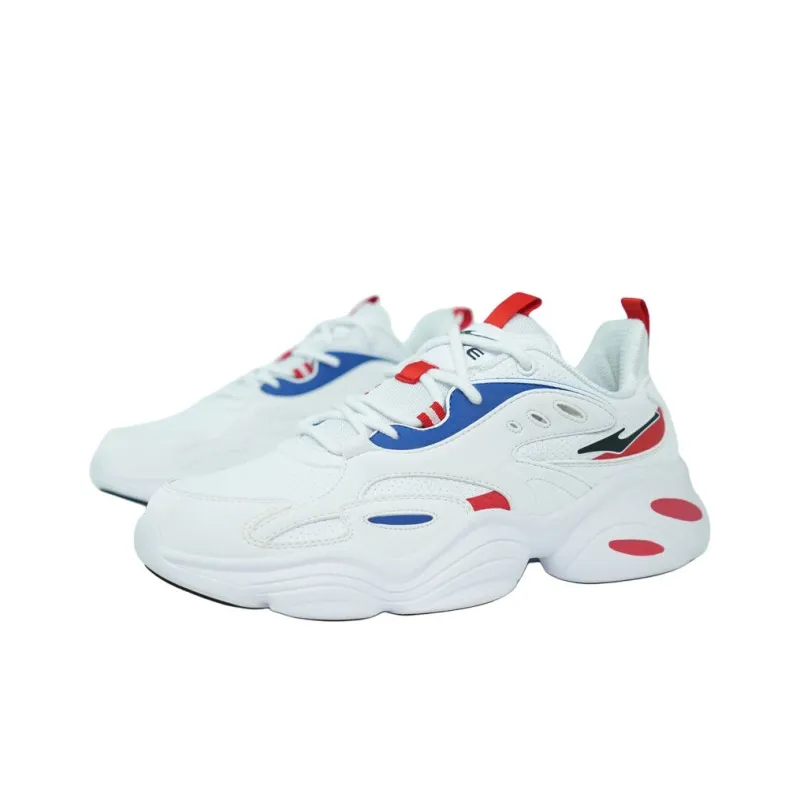Erke Abrasion Resistant Height Increasing Low Top Chunky Sneakers Men's White-3
