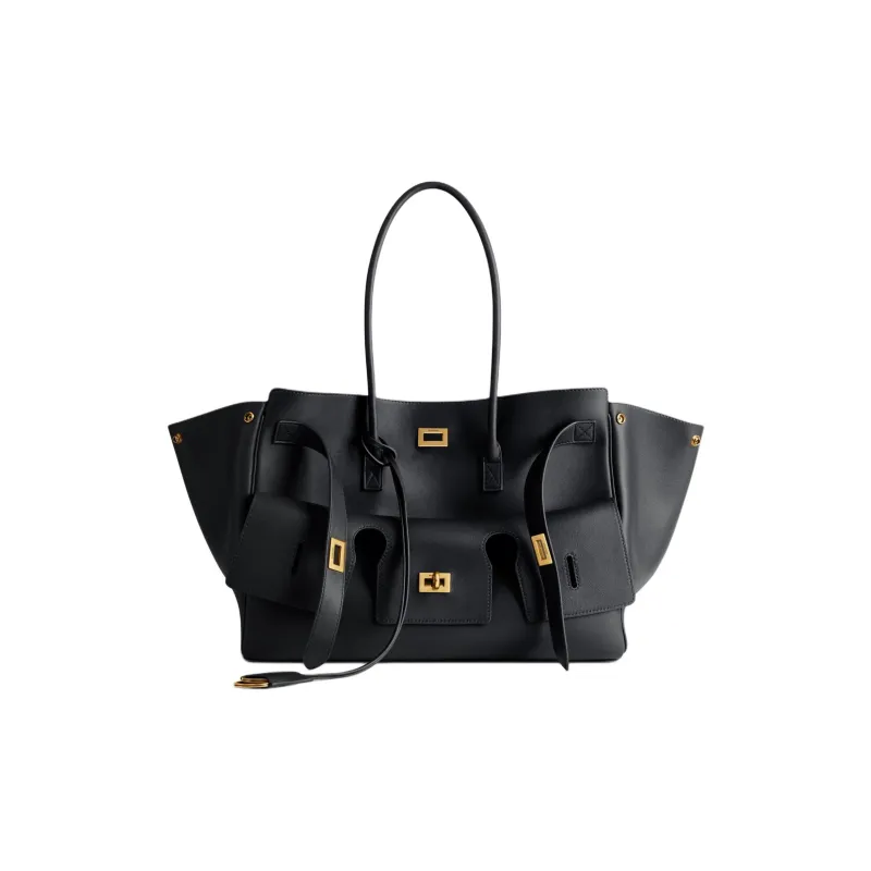 Balenciaga Bel Air Cow Leather Tote Bag, Shopping Bag, Handbag Medium Size Women's Black-0