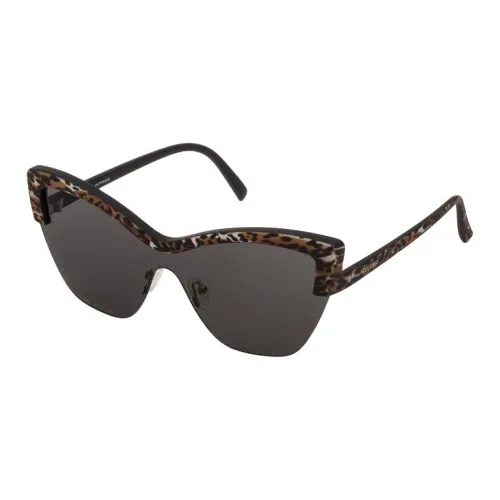 Sting Injection Molded Plastic Browline Sunglasses Women's Leopard Print
