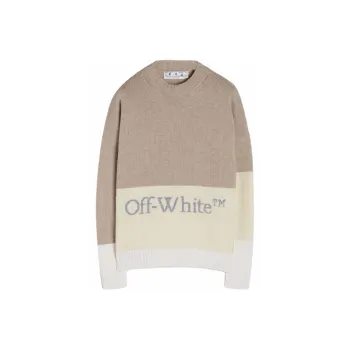 OFF WHITE Colour Block Knitted Crewneck