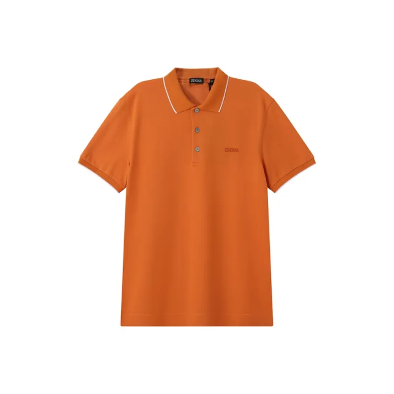 Zegna SS24 Polo Shirt Men's Bright Orange-0