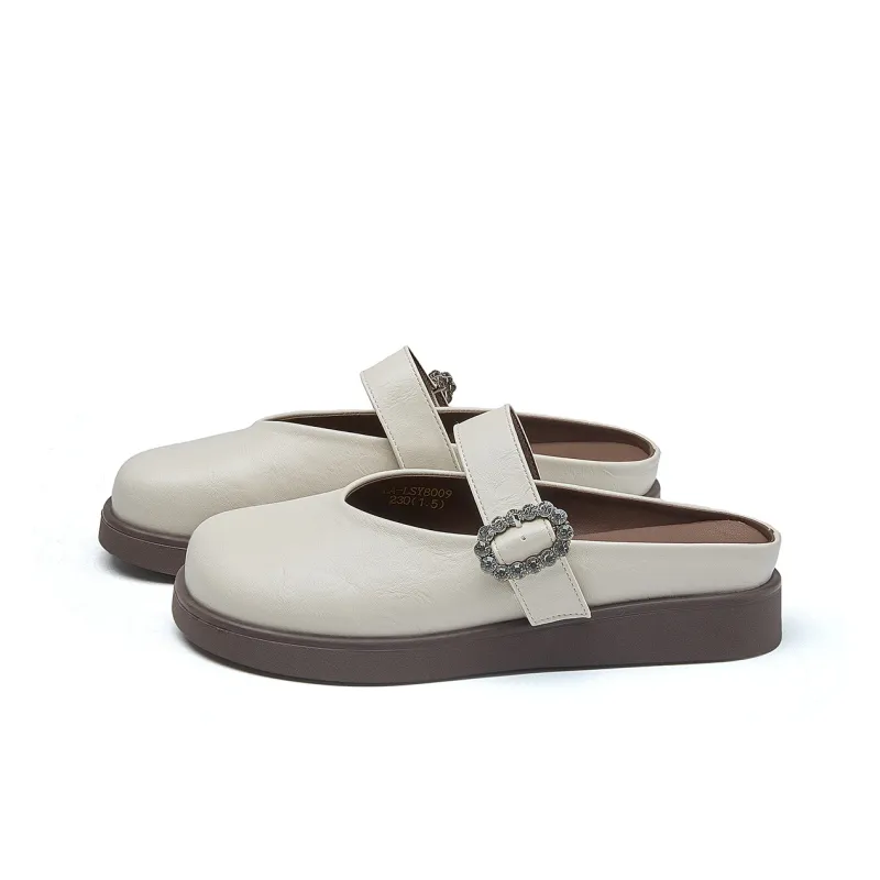 La Chapelle Rubber Sole Abrasion Resistant Closed Toe Slippers Women's-8