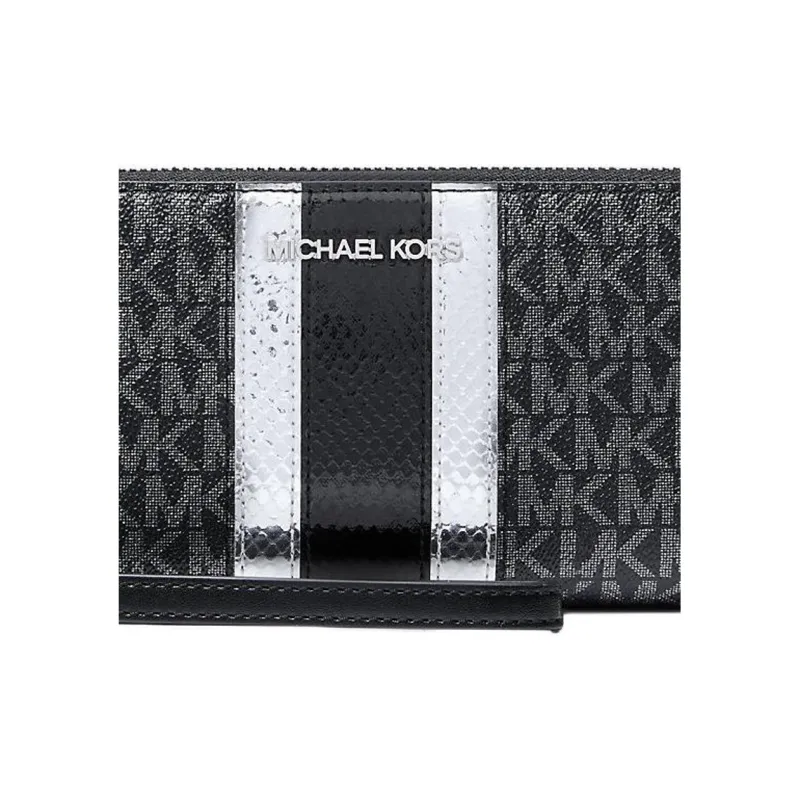 MICHAEL KORS Jet Set Travel Coated Canvas Wallet Tubas Women's Black-4