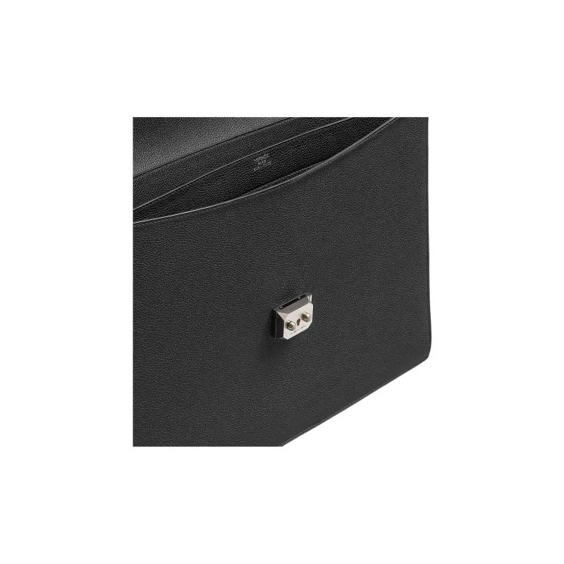 HERMES Sac A Depeches Togo Calfskin Briefcase, Handbag Men's 89 Noir Black-3