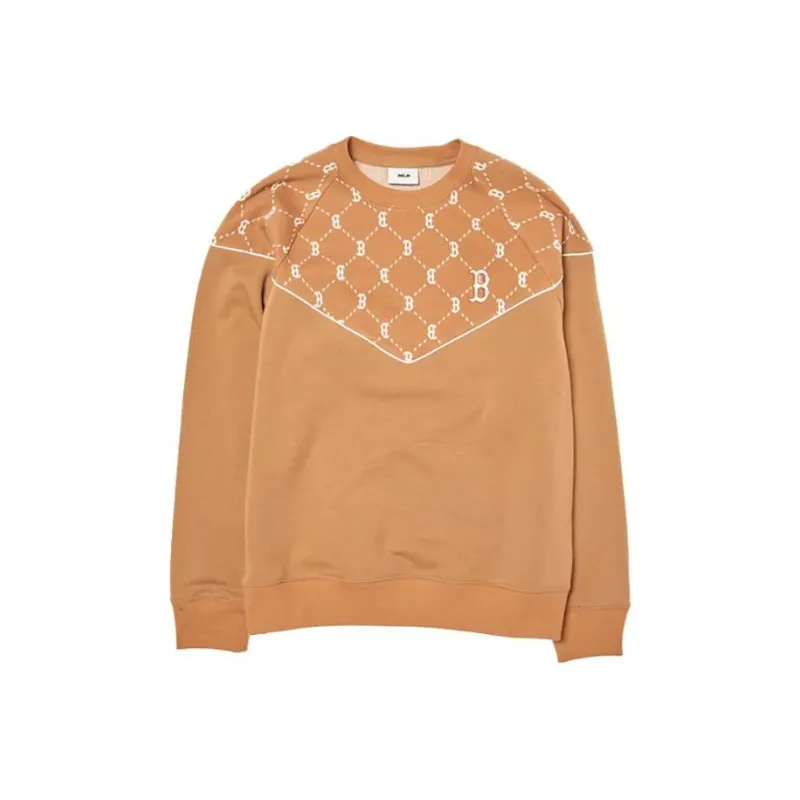 MLB Jacquard Dia Monogram Boston Red Sox Sweatshirts Sweatshirt Unisex Camel-0