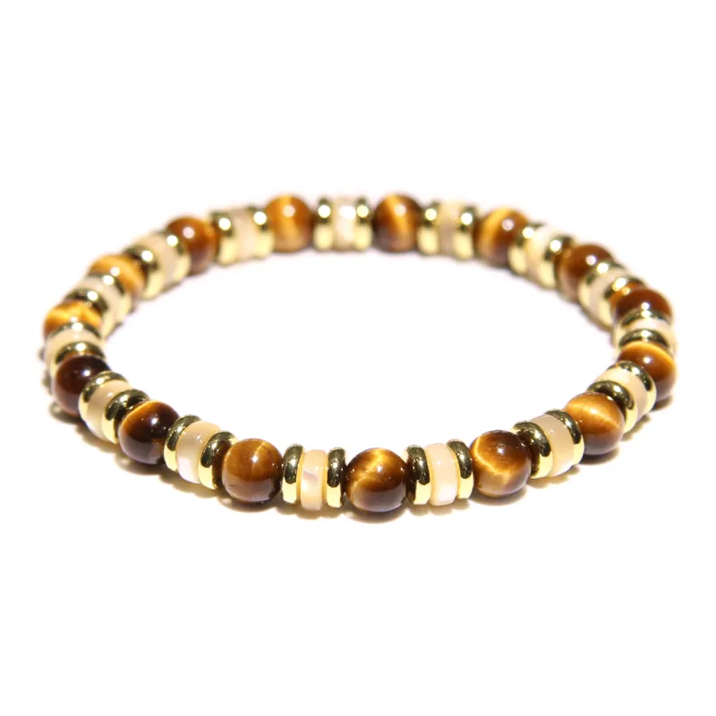 DRAGON LI Yellow Tiger's Eye Stone Bracelets Unisex-1