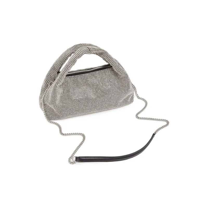 Staccato Fabric Sparkling Galaxy Shoulder Bag Women's Sparkling Rhinestone White-3