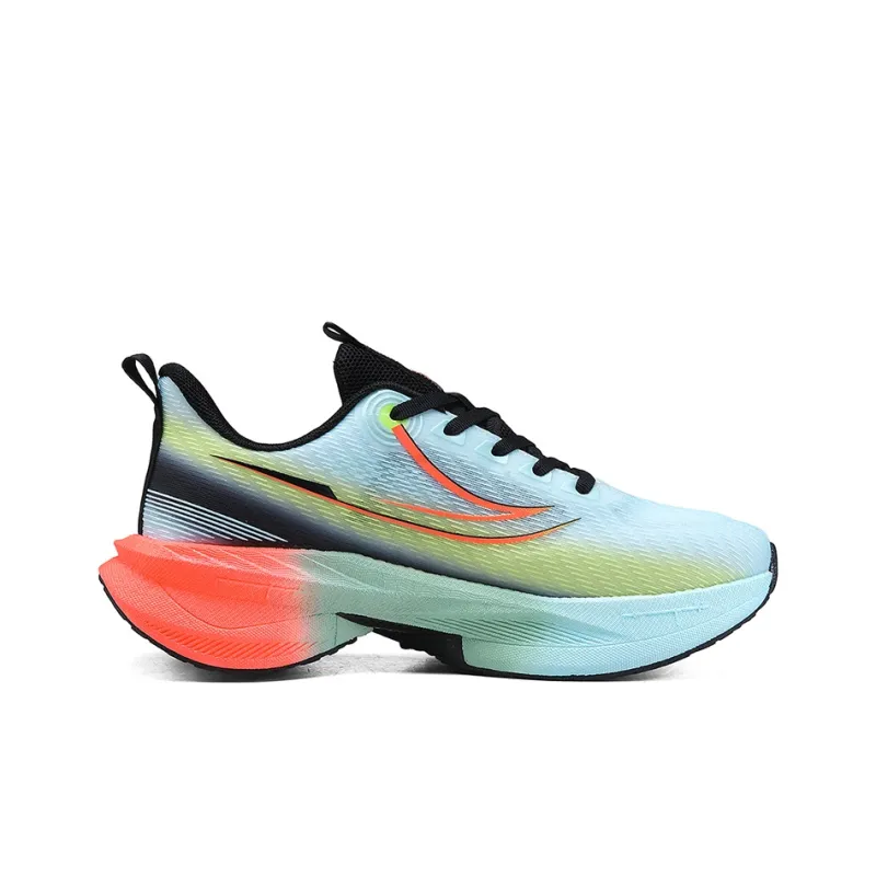 Kuding Running Shoes Men Low Top Lake Green, Moonlight Orange, Lake Blue-1