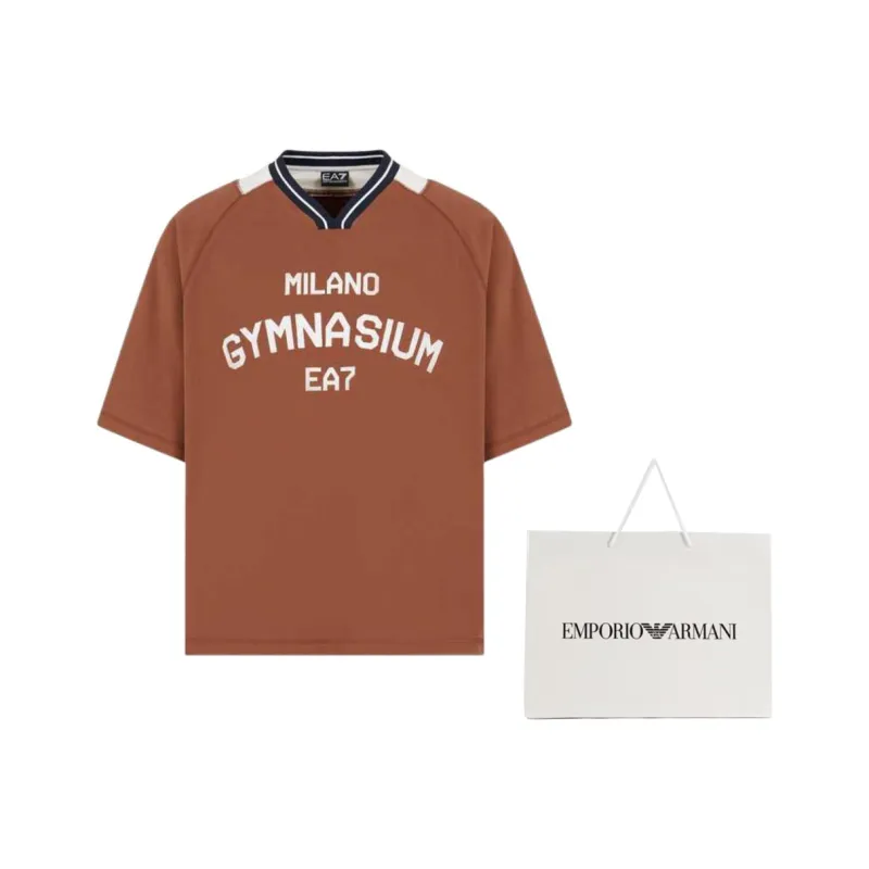 EMPORIO ARMANI EA7 SS25 T Shirt Men's Dark Brown-5