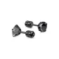 Black Zircon-Iridescent Star Stud Earrings (3MM)