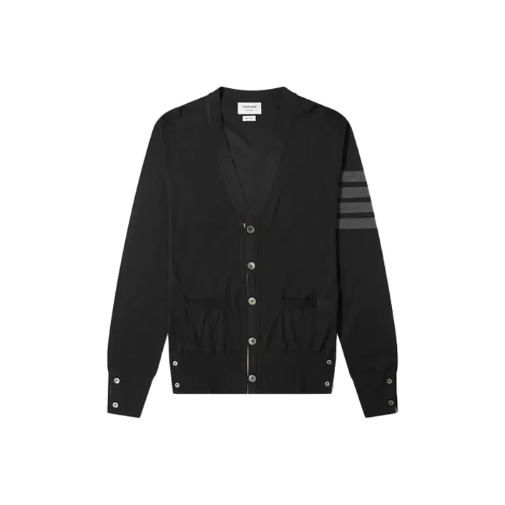 THOM BROWNE 4 Bar V Neck Cardigan-0