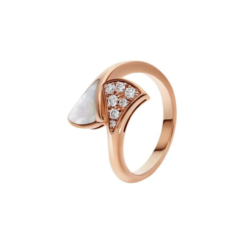 BVLGARI Rose Gold, Diamond, Pearl Rings Women's Red-0
