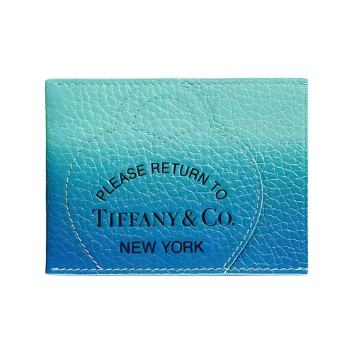 TIFFANY & CO. Return To Tiffany Collection Taurillon Leather Card Holder Women's Infinite Blue