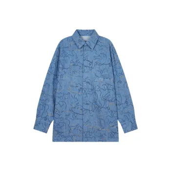 CROQUIS Shirts Men 995 Denim Washed Blue