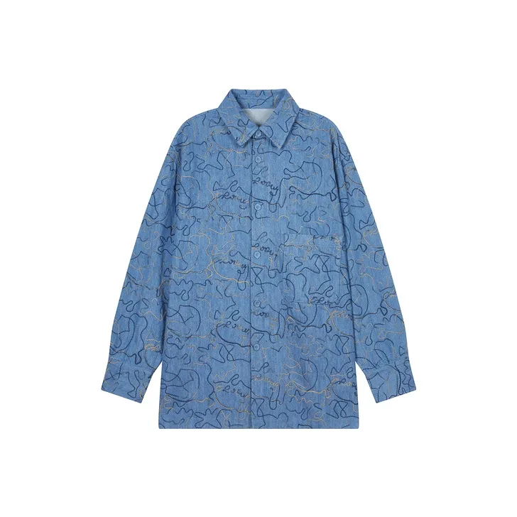 CROQUIS Shirts Men 995 Denim Washed Blue-0