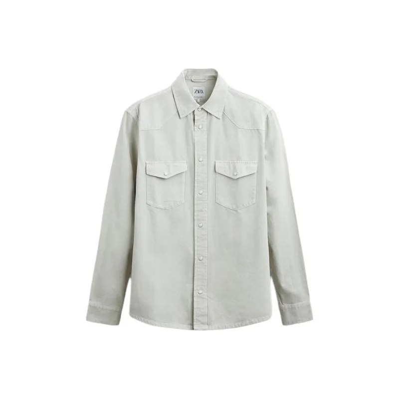 ZARA Shirts Men Ice White-0