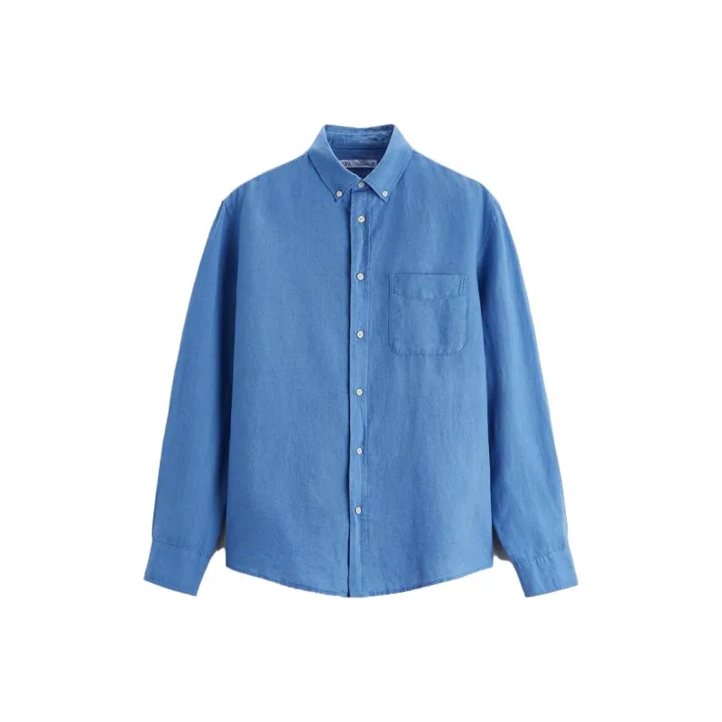 ZARA Shirts Men Dark Blue-0