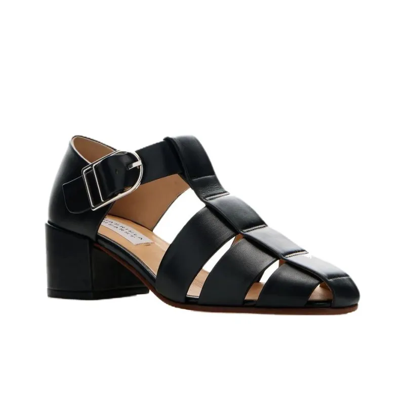 GABRIELA HEARST Lyle Roman Sandals 4.5cm Women's Black-2