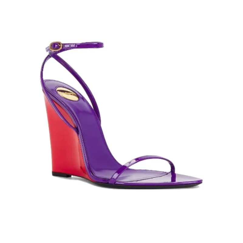 SAINT LAURENT May One Strap Sandals 11cm Women's Purple-2