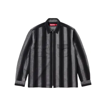 Supreme Stripe Flannel Zip Up Shirt