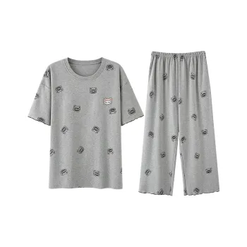 Top Melon Pajama Set Women's Gray