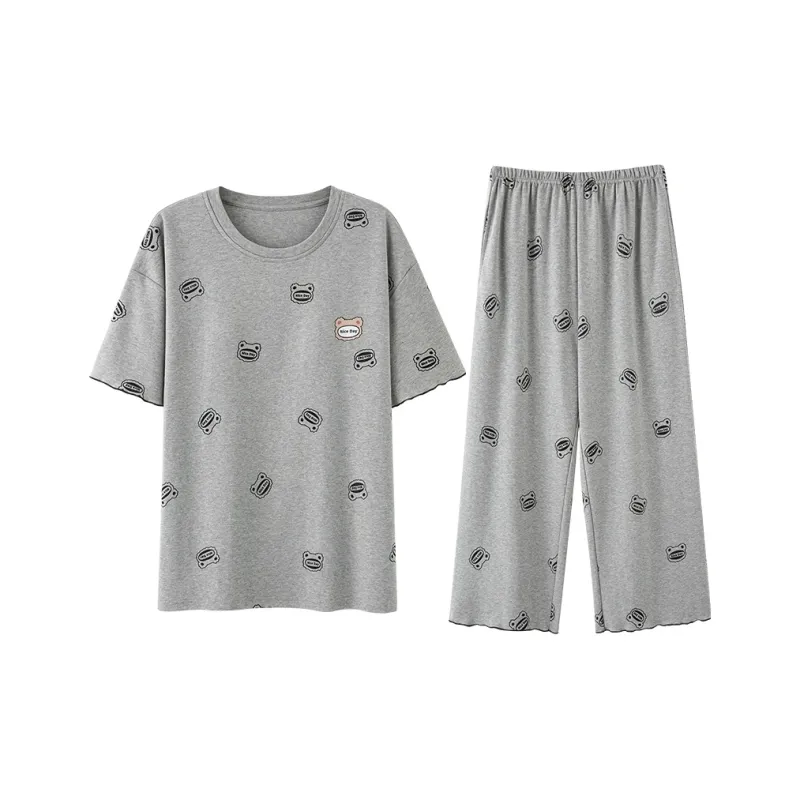 Top Melon Pajama Set Women's Gray-0
