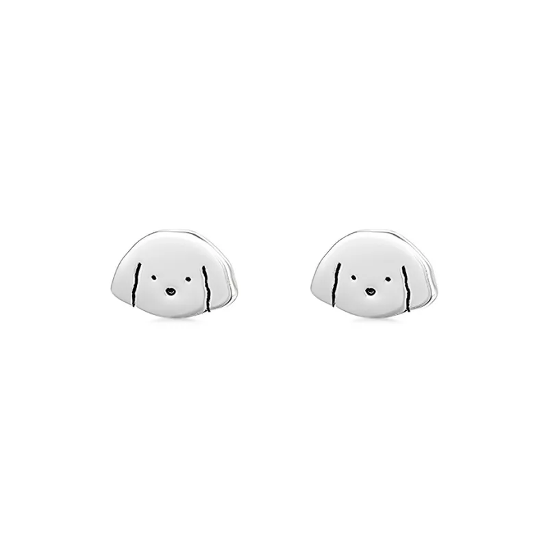 Old Fu Gold 999 Fine Silver Stud Earrings Women's-0