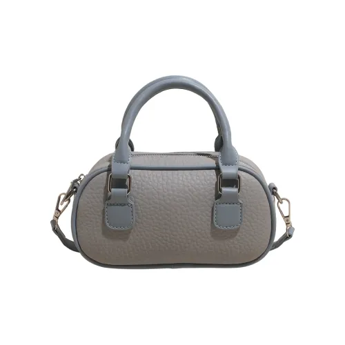 XIANGSU Pu Boston Bag, One Shoulder Handbag Women's Blue/Ecru/Pink