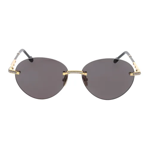 FRED Titanium Irregular Shape Sunglasses Unisex Gold/Black