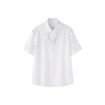 DARK HORSE Stretch Ice Silk With Built in Necklace Short Sleeved Shirt Unisex