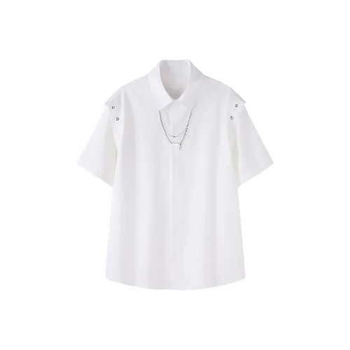 DARK HORSE Stretch Ice Silk With Built in Necklace Short Sleeved Shirt Unisex
