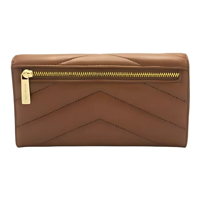 MICHAEL KORS Jet Set Travel Imitation Leather Wallet Large Size Women's Brown-2