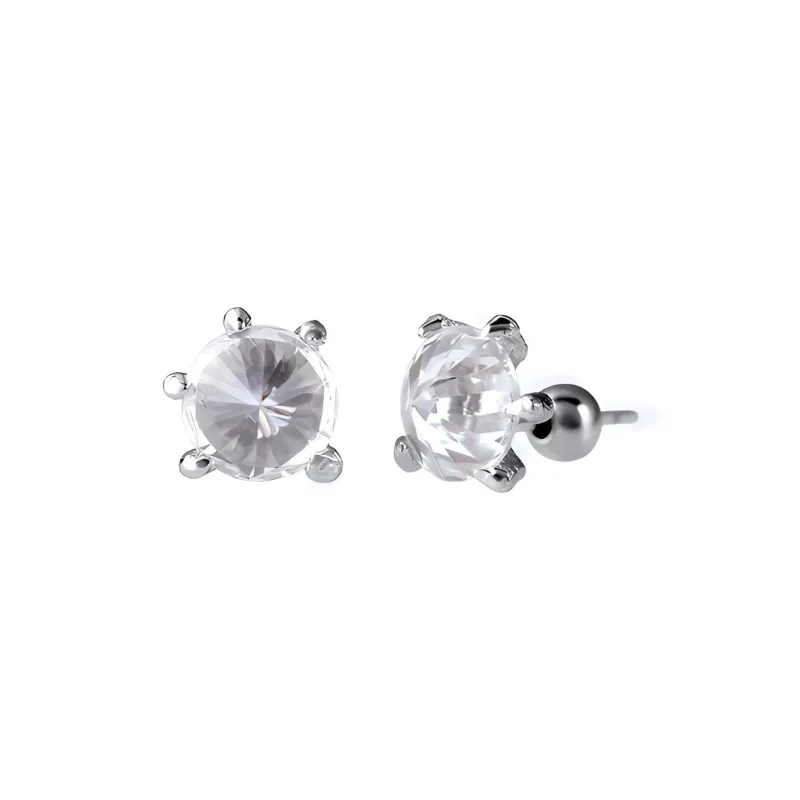 APORRO 925 Sterling Silver Dragon Claw Stud Earrings Unisex Plated 18K White Gold/14K Gold-0