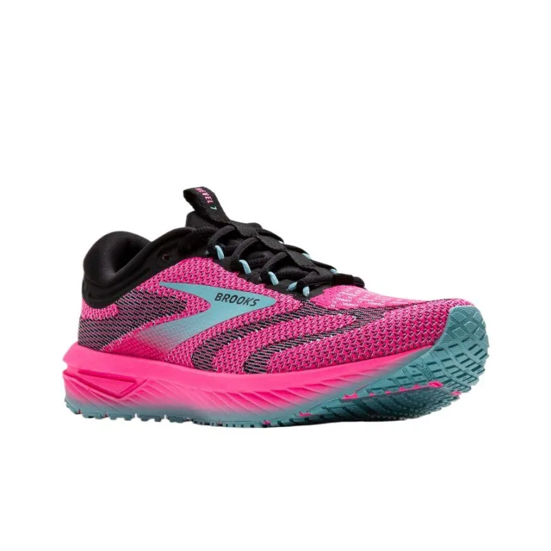 Brooks Revel 7 Knockout Pink Black Aqua Women's-2