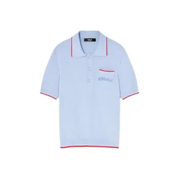 VERSACE SS24 Polo Shirt Men's Blue